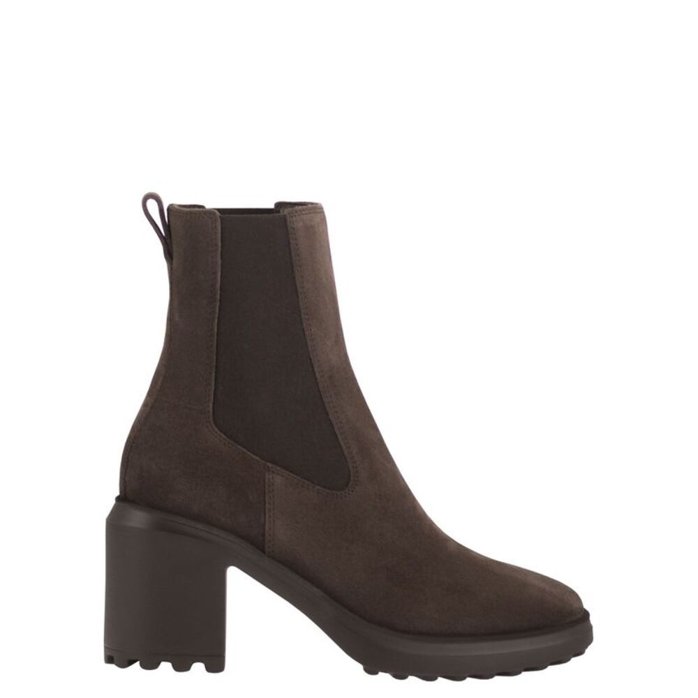 Hogan Women Suede Chelsea Ankle Boots With Heel